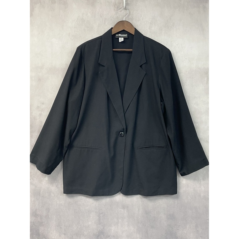 Sag Harbor Woman Blazer Size 22W Lightweight Career Office Minimal Capsule Prep